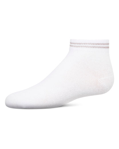 Girls' Ziggy Double Ring Cotton Blend Anklet Sock : Color: Tan