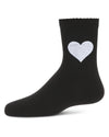 Girls' Fuzzy Heart Crew Socks : Color: Black