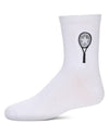 Girls' Tennis Star Crew Socks : Color: White