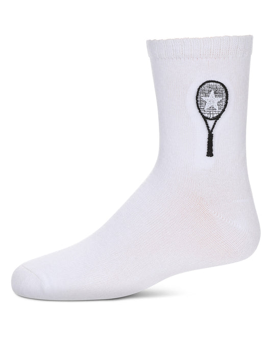 Girls' Tennis Star Crew Socks : Color: White