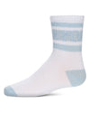 Girls' Neon Stripe Crew Socks : Color: White-Neon Blue