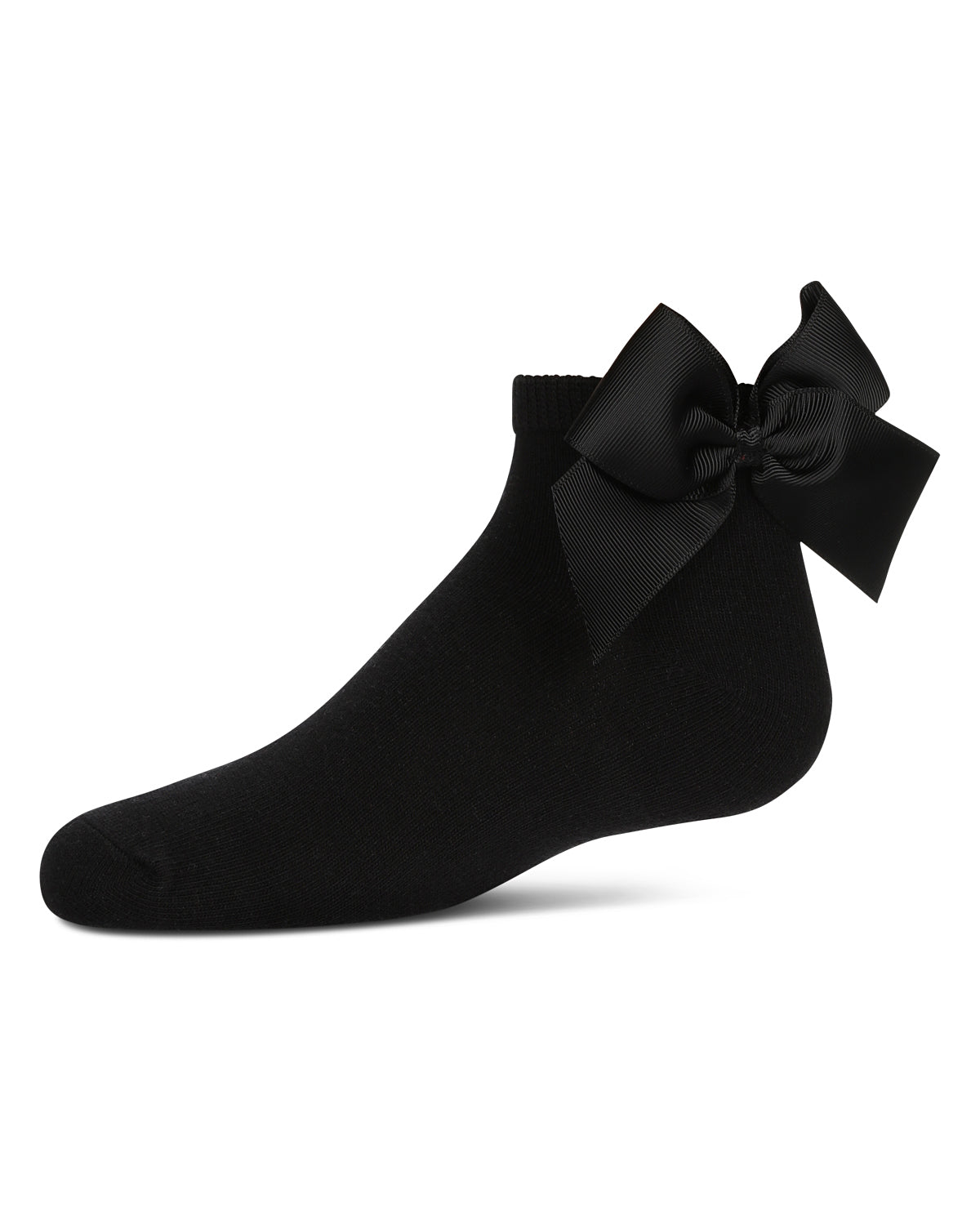 Girls' Bow Back Anklet Socks : Color: Black