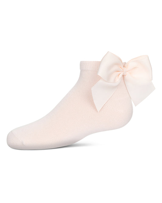 Girls' Bow Back Anklet Socks : Color: Pink