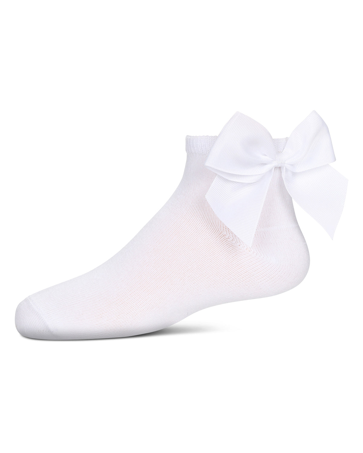 Girls' Bow Back Anklet Socks : Color: White
