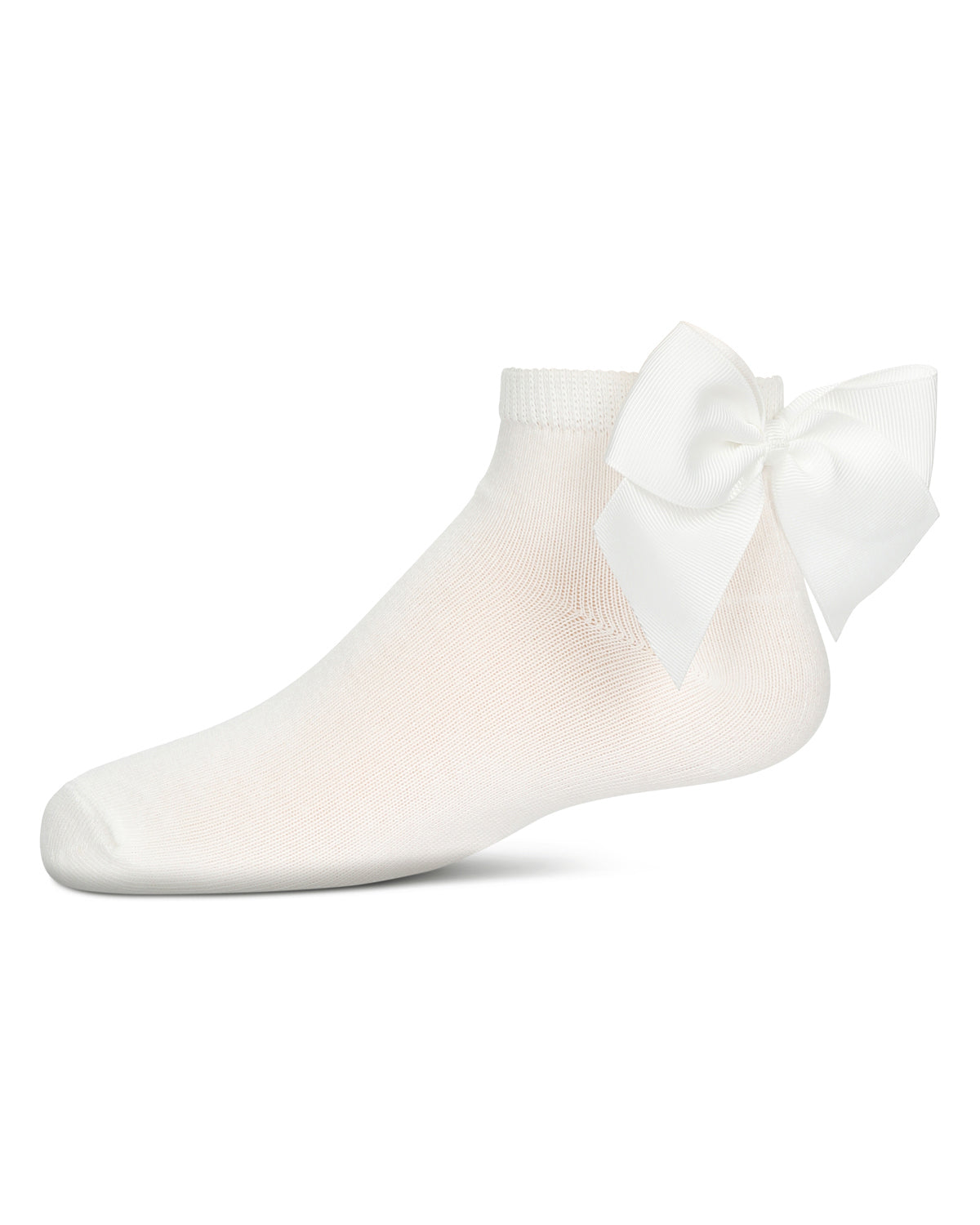Girls' Bow Back Anklet Socks : Color: Winter White