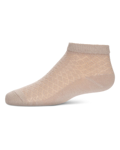 Girls' Diamond Sheer Anklet Socks : Color: Latte