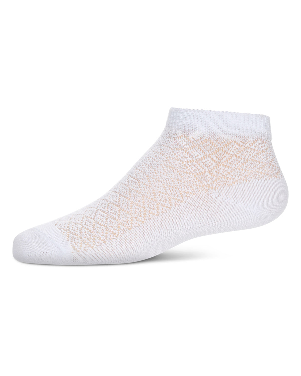 Girls' Diamond Sheer Anklet Socks : Color: White