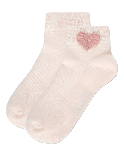 Girls' Welt Applique Anklet Socks : Color: Pink