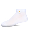 Girls' Welt Applique Anklet Socks : Color: White