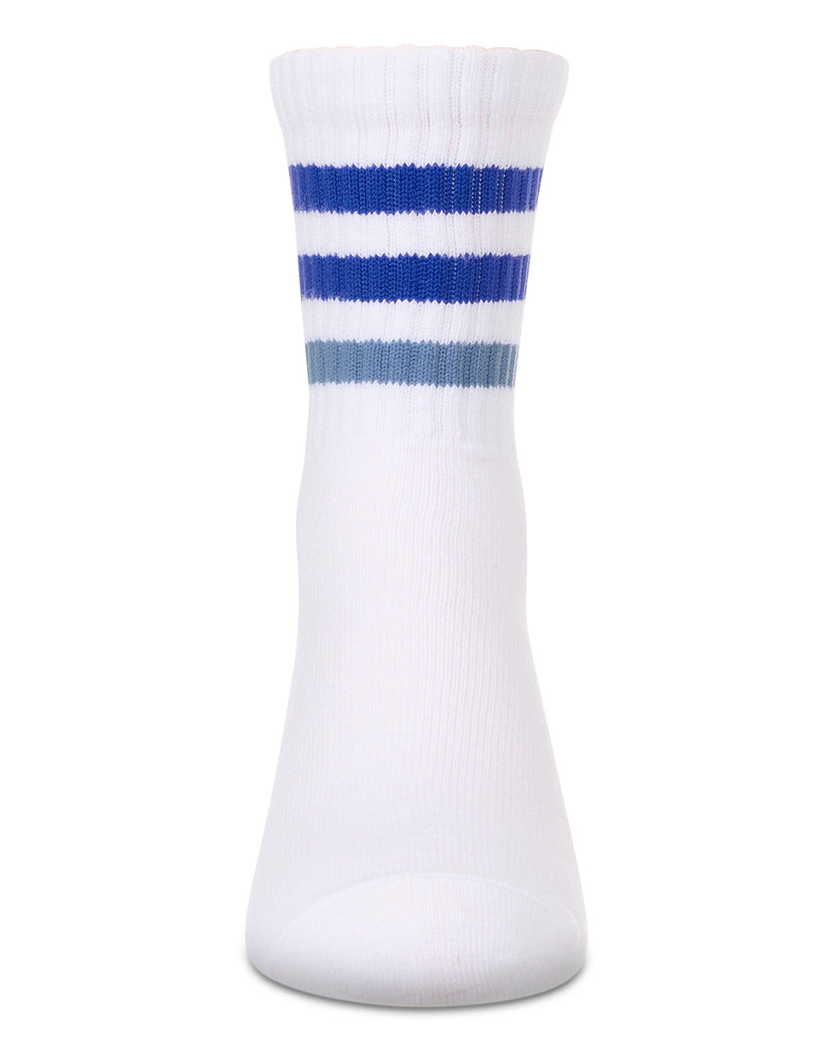 Girls' Two Tone Varsity Stripe Crew Socks : Color: Blue