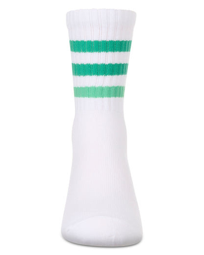 Girls' Two Tone Varsity Stripe Crew Socks : Color: Blue