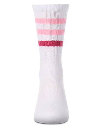 Girls' Two Tone Varsity Stripe Crew Socks