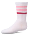 Girls' Two Tone Varsity Stripe Crew Socks