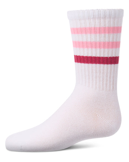 Girls' Two Tone Varsity Stripe Crew Socks