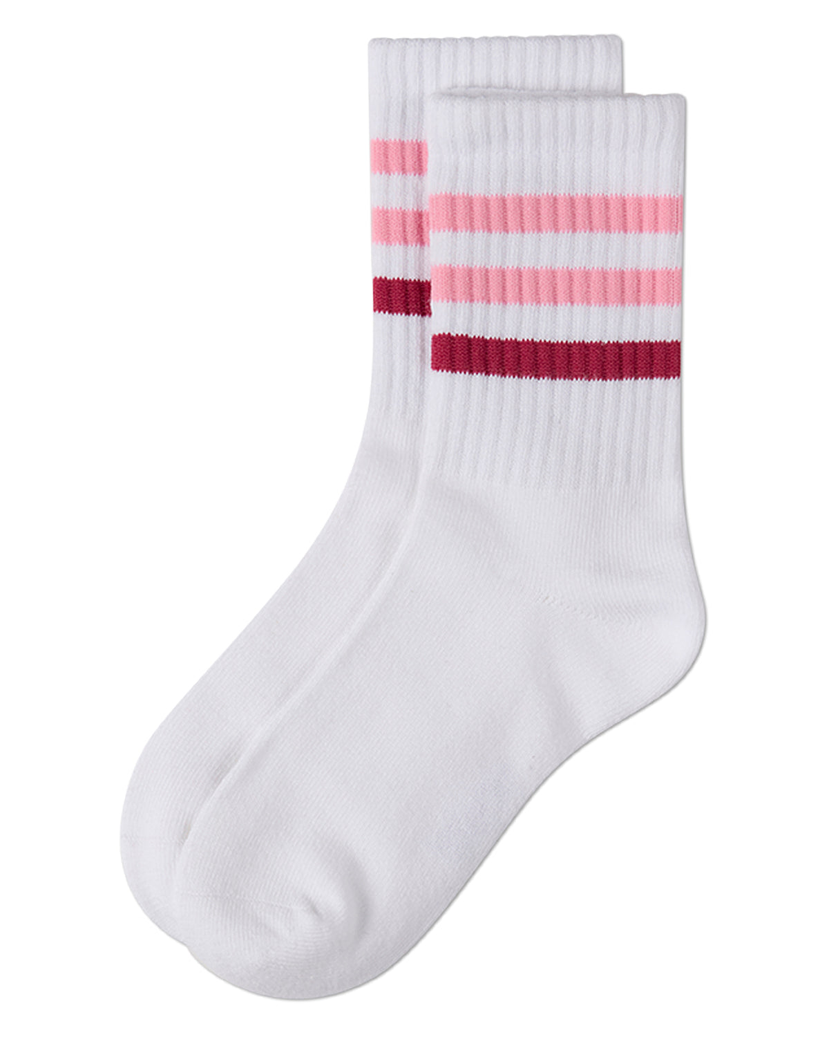 Girls' Two Tone Varsity Stripe Crew Socks