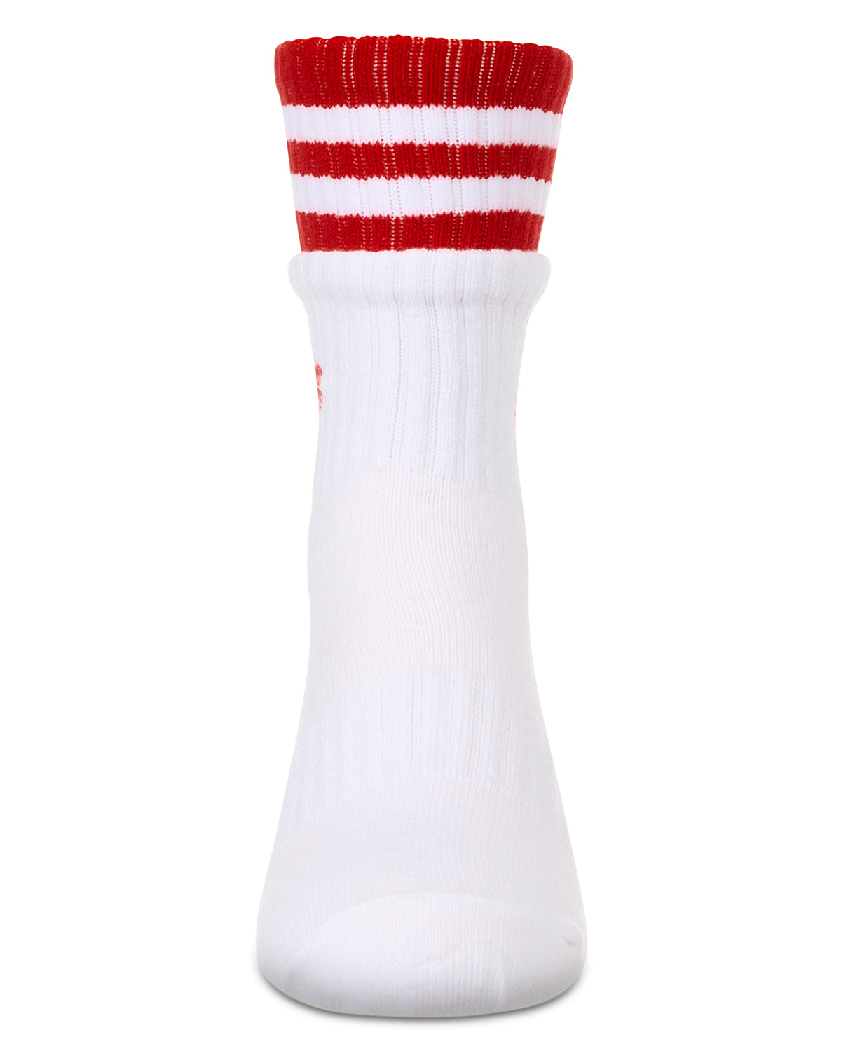 Girl's Sport Rib Heart Crew Socks : Color: White