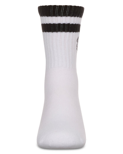 Girls' Checkered Heart Crew Socks : Color: Black