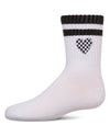 Girls' Checkered Heart Crew Socks : Color: Black
