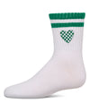 Girls' Checkered Heart Crew Socks : Color: Green
