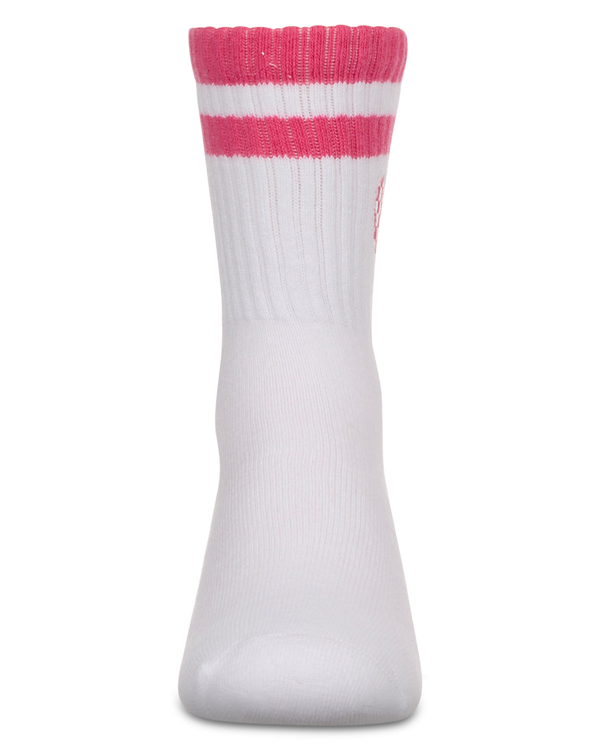 Girls' Checkered Heart Crew Socks : Color: Black