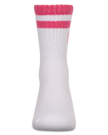 Girls' Checkered Heart Crew Socks : Color: Black
