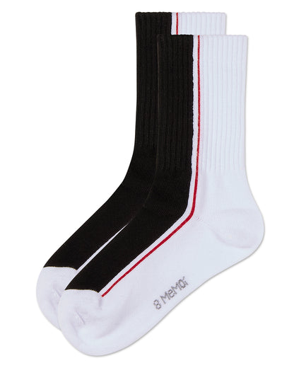 Girls' Color Block Stripe Crew Socks : Color: Black