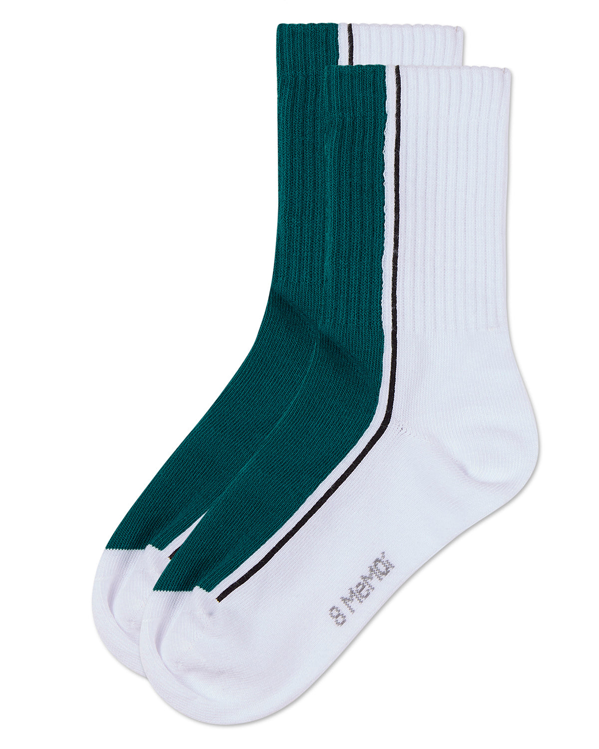 Girls' Color Block Stripe Crew Socks : Color: Black