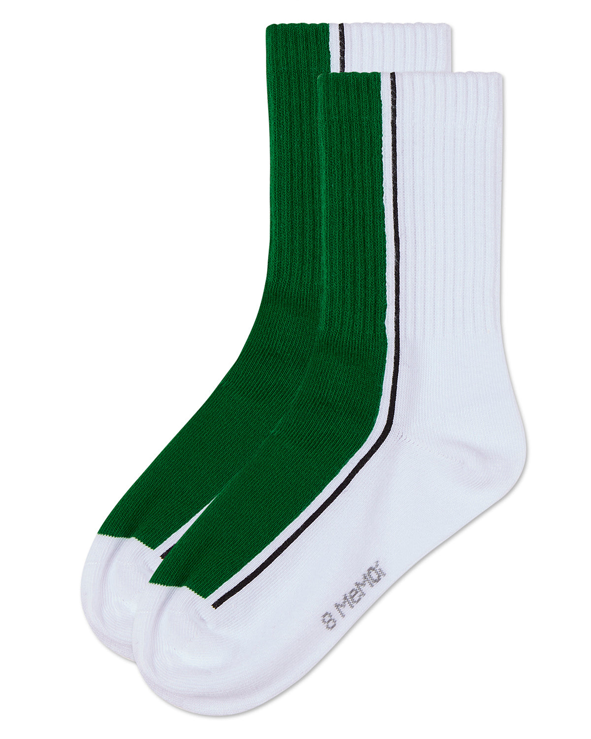 Girls' Color Block Stripe Crew Socks : Color: Black