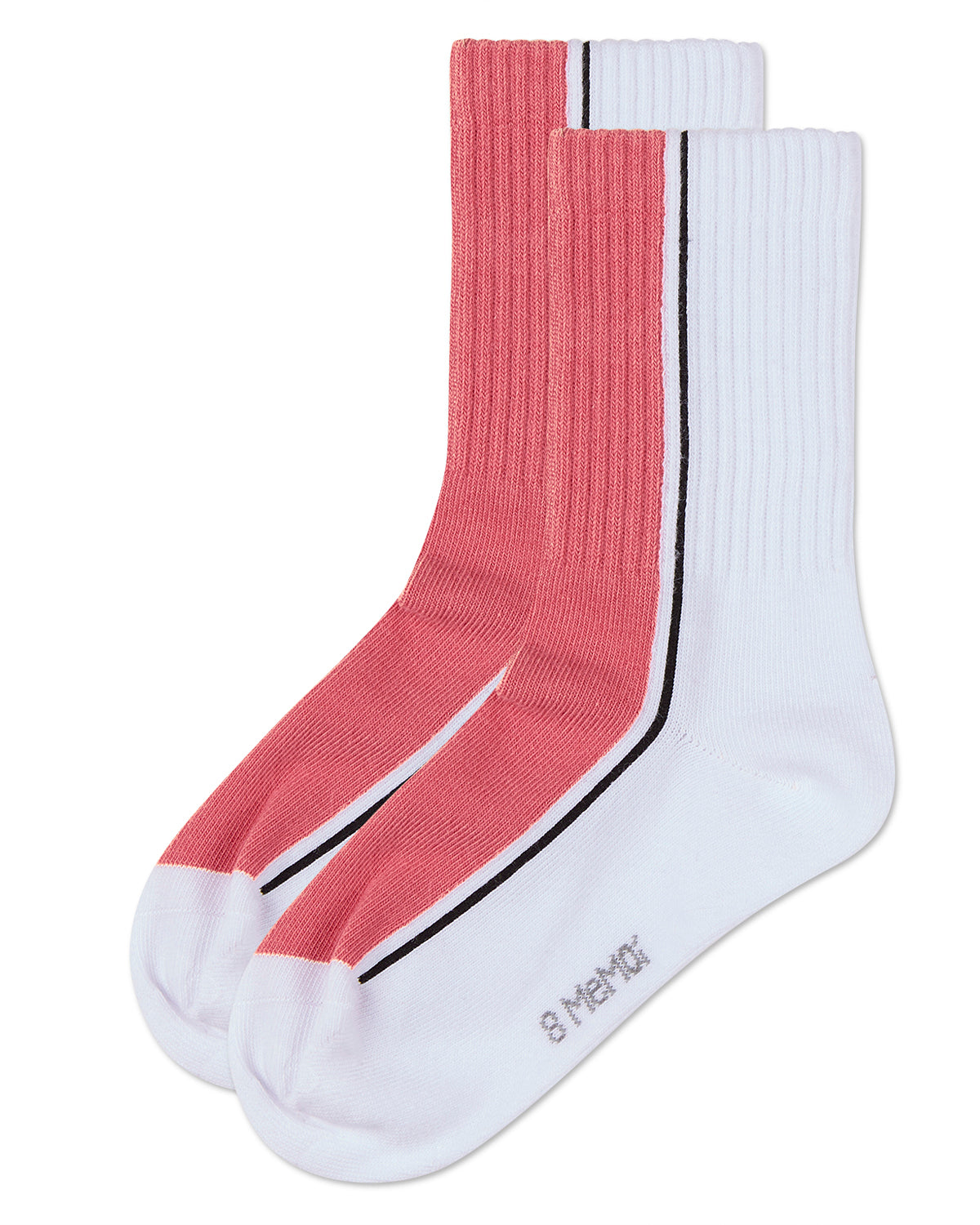 Girls' Color Block Stripe Crew Socks : Color: Black