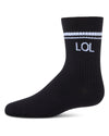 Girl's LOL Athletic Crew Socks : Color: Black