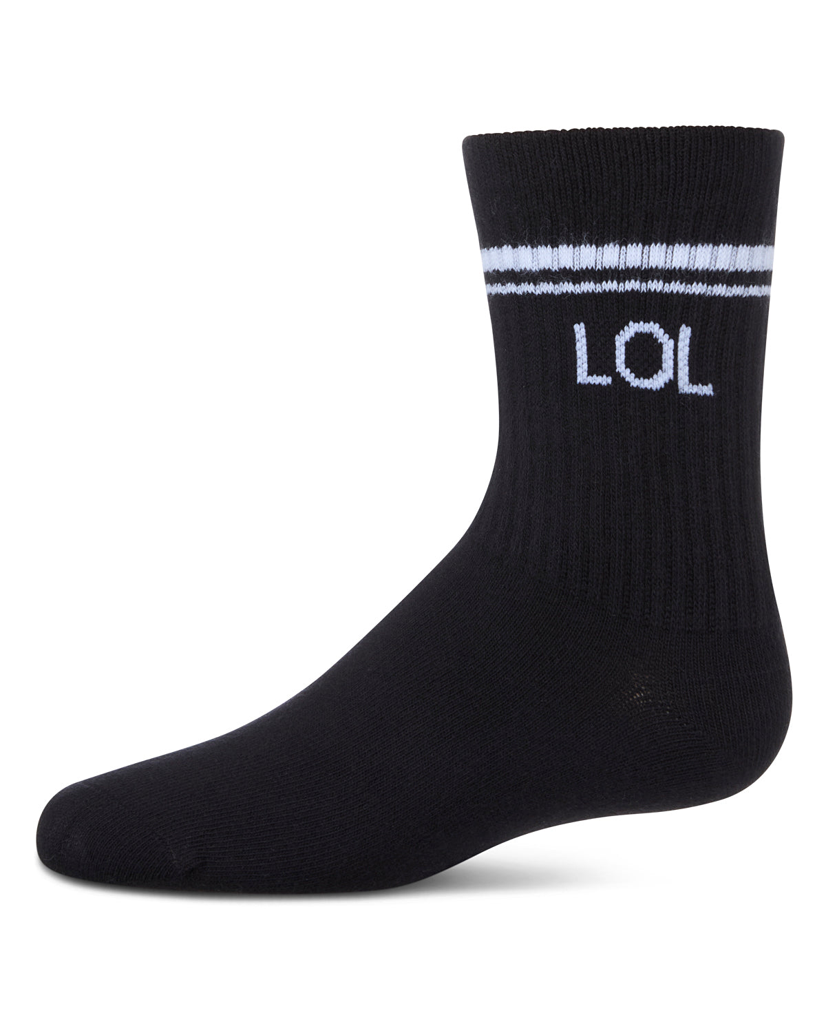Girl's LOL Athletic Crew Socks : Color: Black