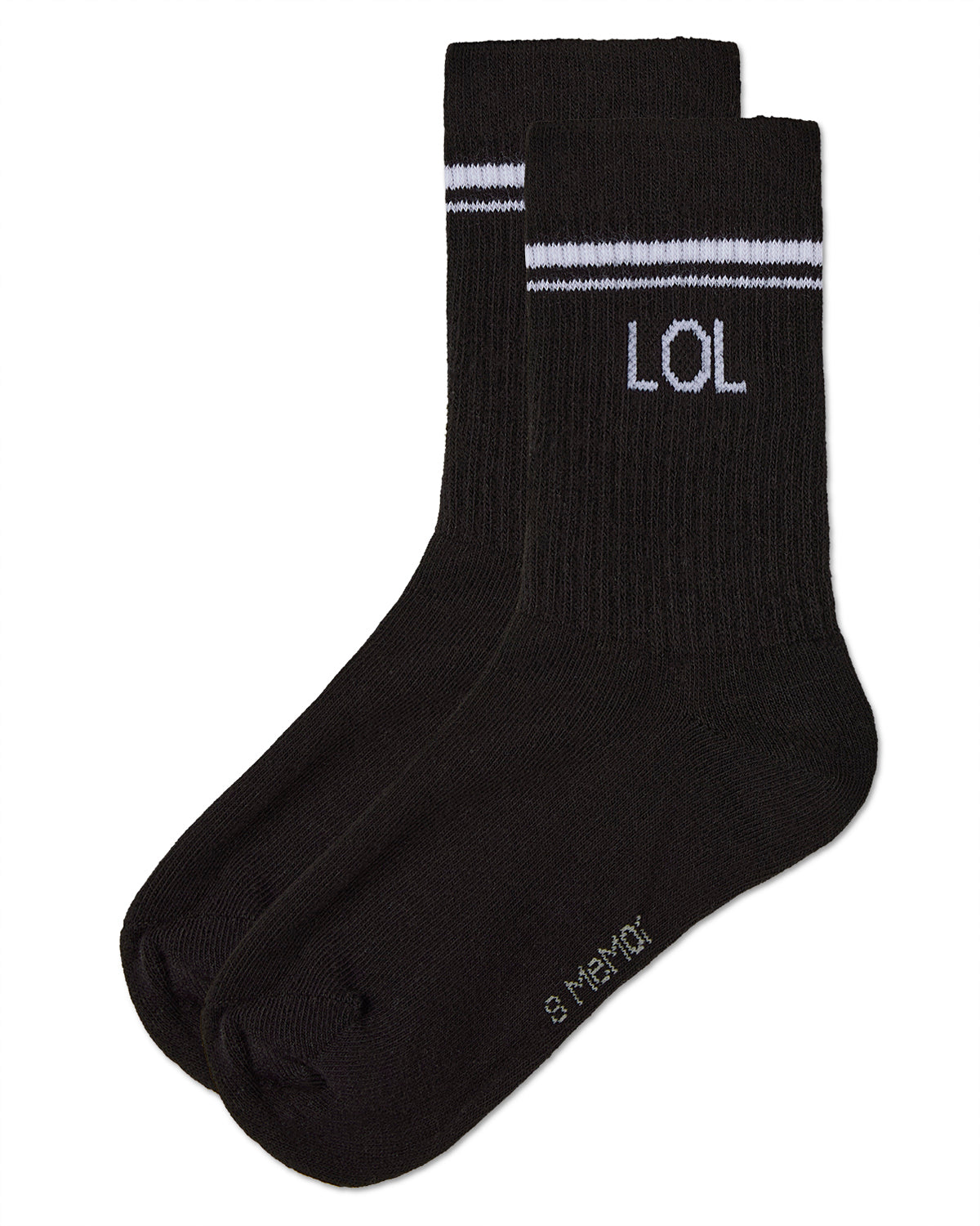 Girl's LOL Athletic Crew Socks : Color: Black
