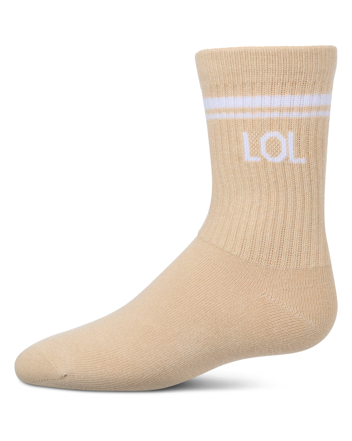 Girl's LOL Athletic Crew Socks : Color: Tan