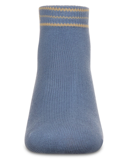 Girls' M Multi Line Anklet Socks : Color: Denim