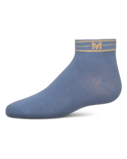 Girls' M Multi Line Anklet Socks : Color: Denim