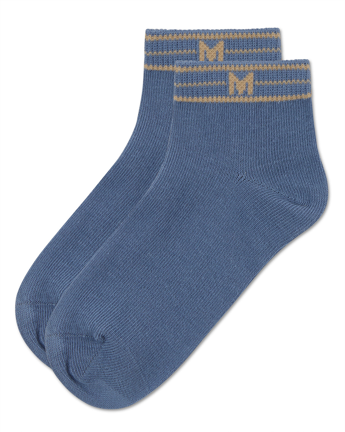 Girls' M Multi Line Anklet Socks : Color: Denim