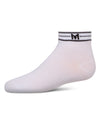Girls' M Multi Line Anklet Socks : Color: White