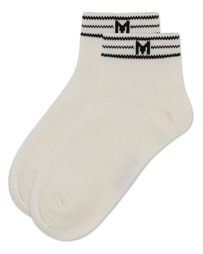 Girls' M Multi Line Anklet Socks : Color: Denim
