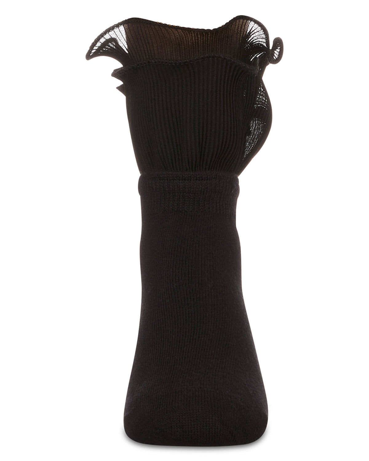 Girls' Dual Layer Ruffle Anklet Socks : Color: Black