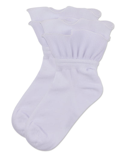 Girls' Dual Layer Ruffle Anklet Socks : Color: Black
