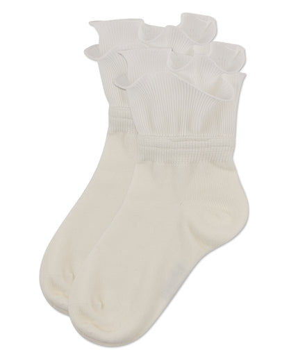 Girls' Dual Layer Ruffle Anklet Socks : Color: Black