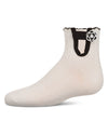Girls' Floral Button Anklet Socks : Color: White