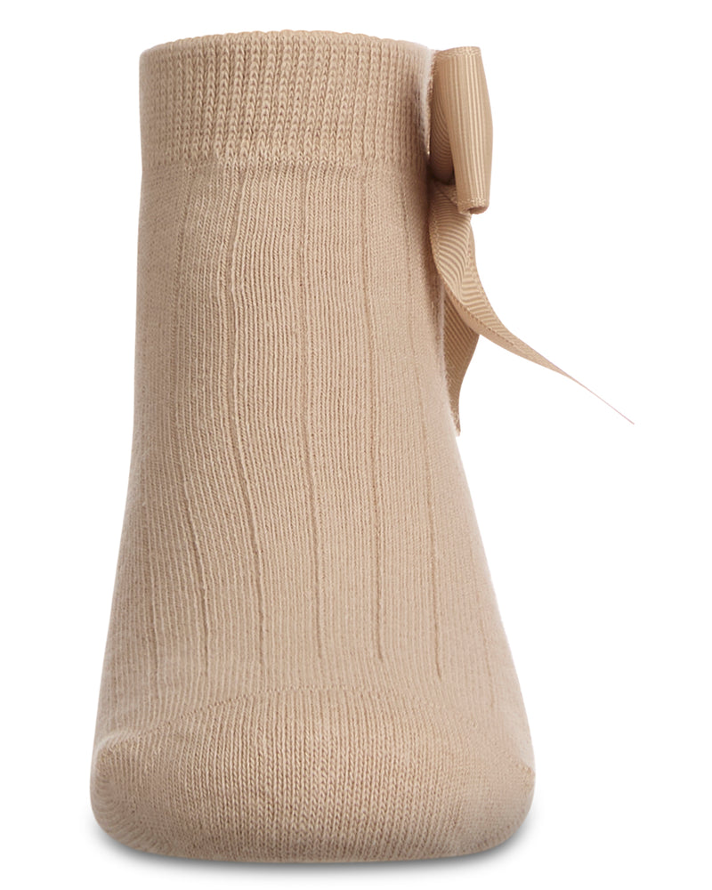 Girls' Ribbed Bow Anklet Socks