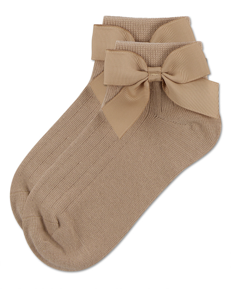 Girls' Ribbed Bow Anklet Socks