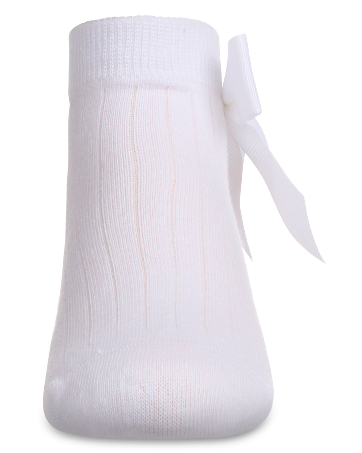 Girls' Ribbed Bow Anklet Socks : Color: Black