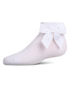 Girls' Ribbed Bow Anklet Socks : Color: White