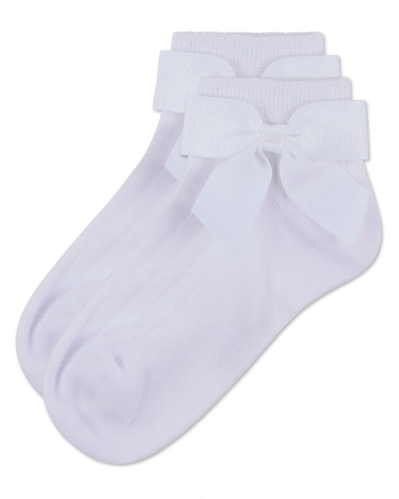 Girls' Ribbed Bow Anklet Socks