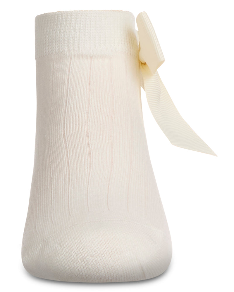 Girls' Ribbed Bow Anklet Socks