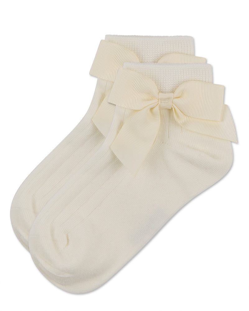 Girls' Ribbed Bow Anklet Socks