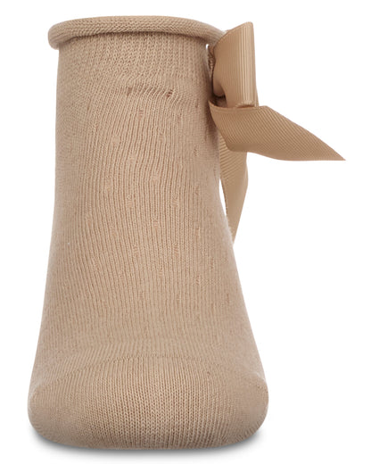 Girls Pointelle Soft Stretch Cotton Anklet Socks : Color: Black